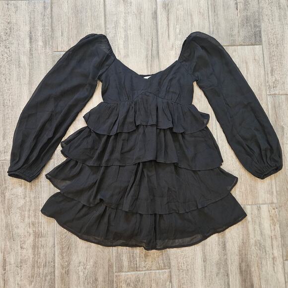 Abercrombie & Fitch Dress Womens XSP Mini Long Sleeve Ruffle Tiered Romantic - Picture 3 of 14